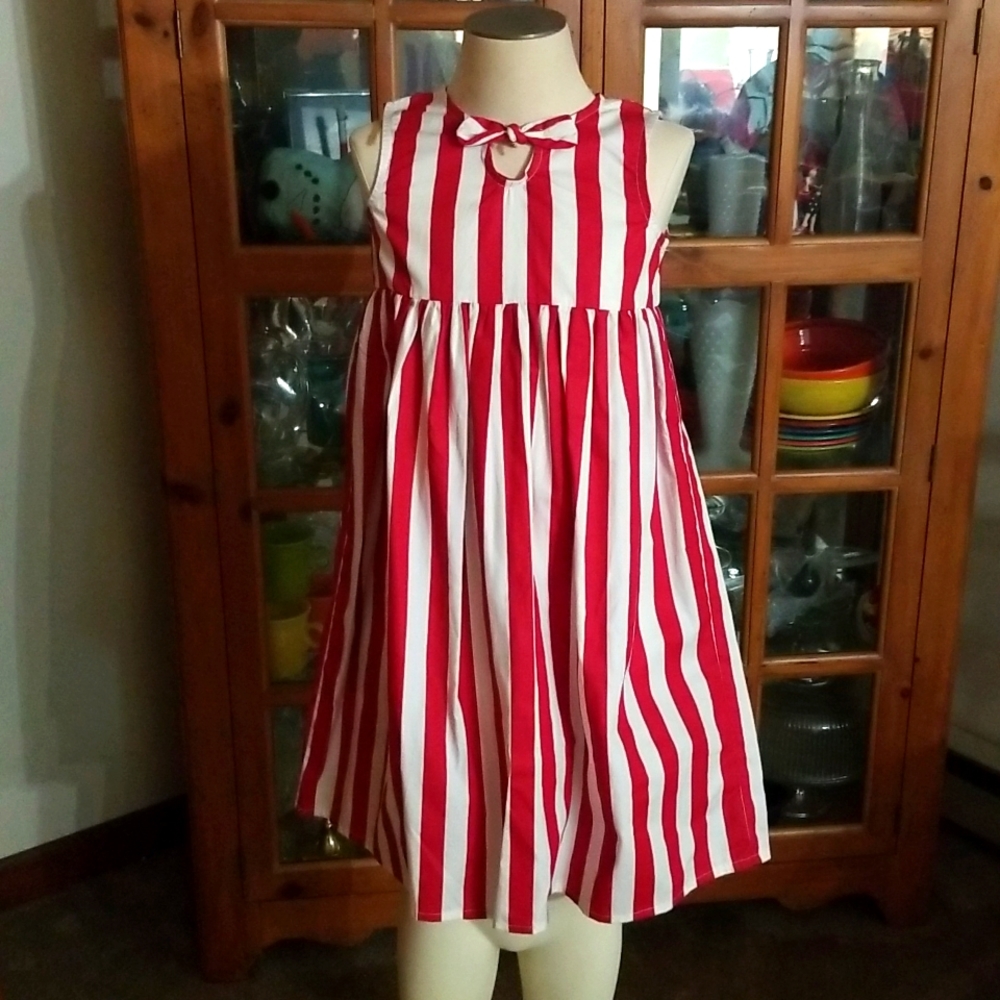Cute red and white stripe dress